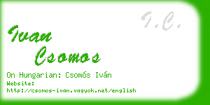 ivan csomos business card